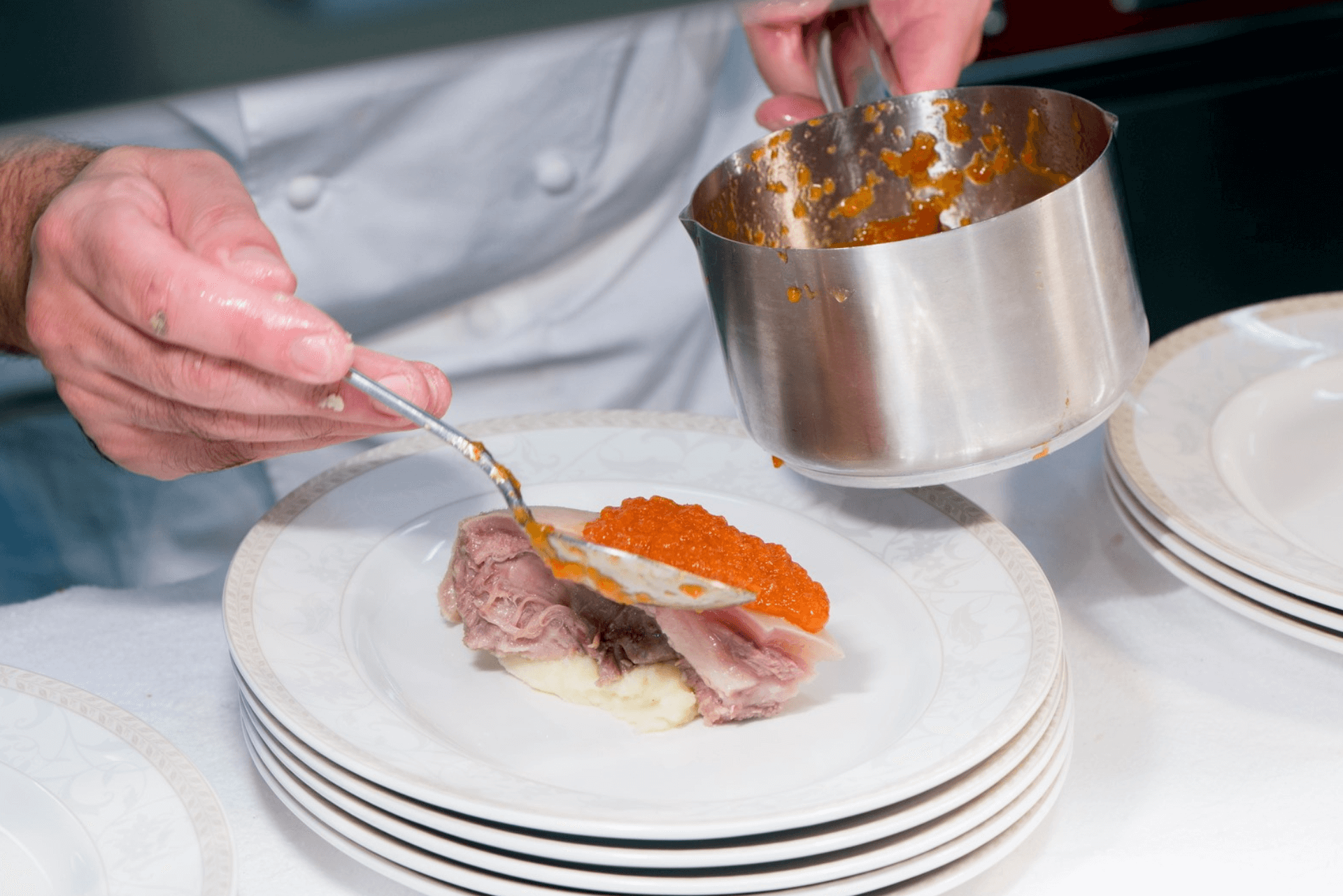 Impiattamento bollito Fassona di razza Piemontese macelleria Cazzamali - Florian Maison Ristorante, Umberto De Martino